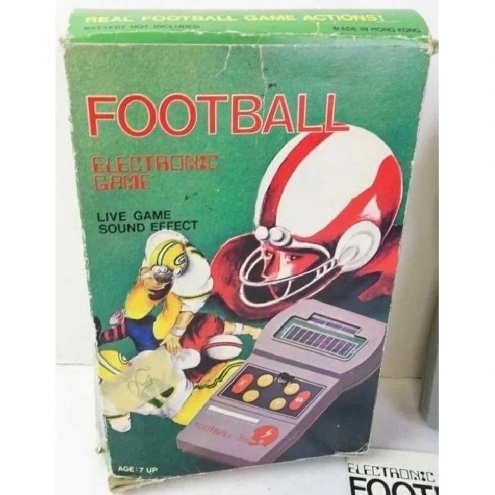 Vintage Handheld Electronic Football Game Model 003201 Box Manual PARTS AS IS